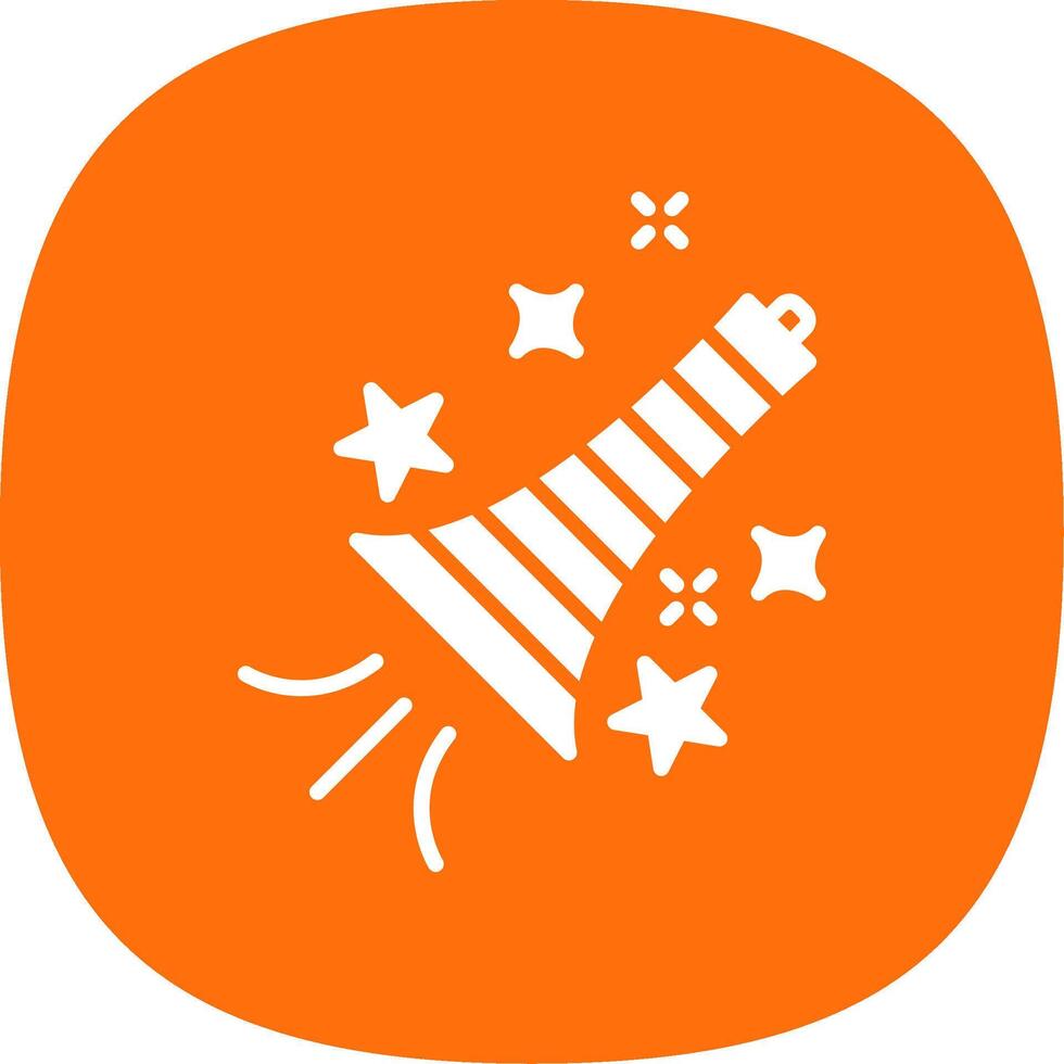 Trumpet Glyph Curve Icon Design vector