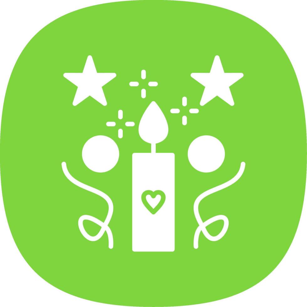 Candles Glyph Curve Icon Design vector