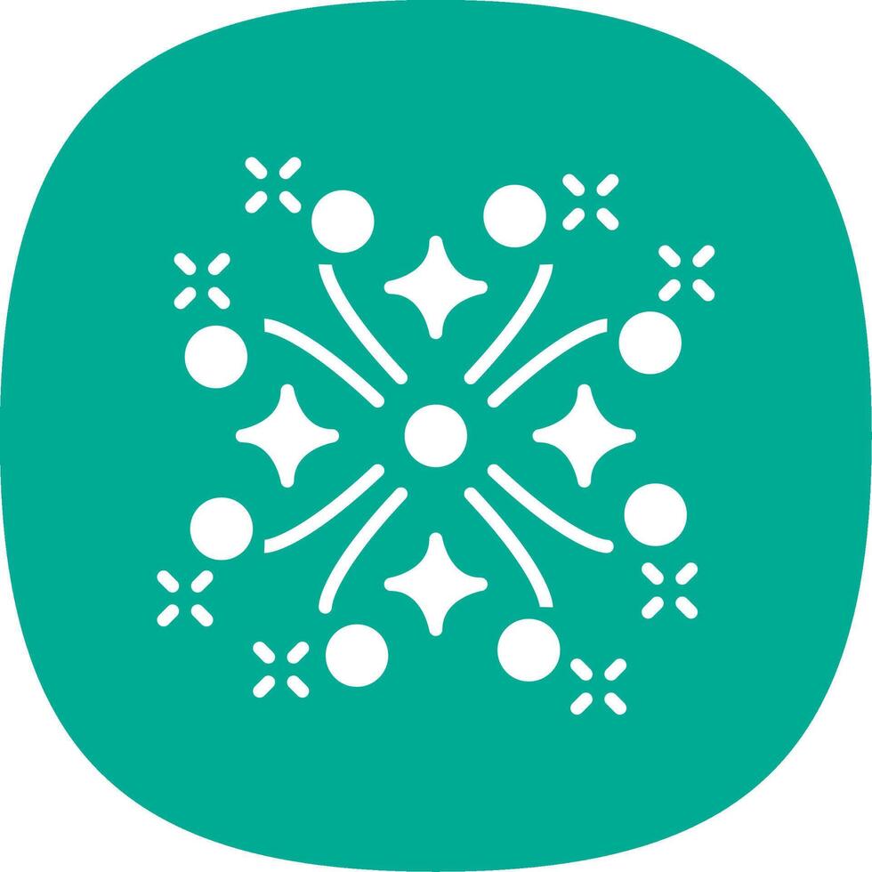 Firework Glyph Curve Icon Design vector