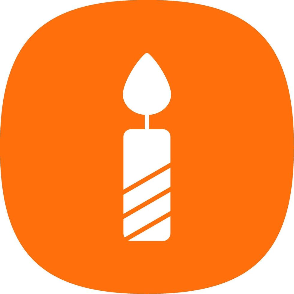 Candle Glyph Curve Icon Design vector
