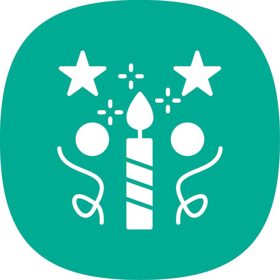 Candle Glyph Curve Icon Design vector