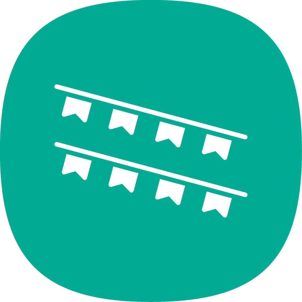 Bunting Glyph Curve Icon Design vector