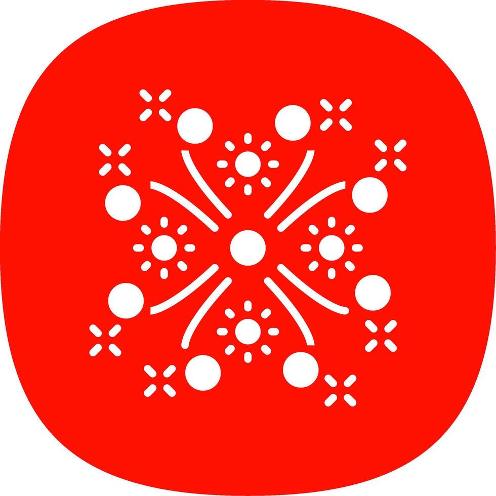 Sparkler Glyph Curve Icon Design vector