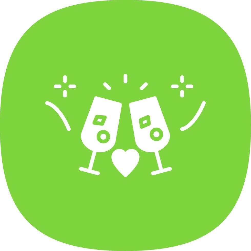 Brindis Glyph Curve Icon Design vector