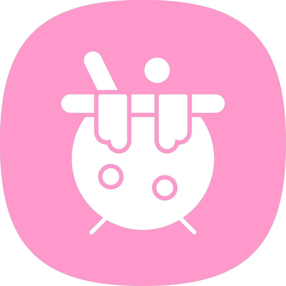 Cauldron Glyph Curve Icon Design vector