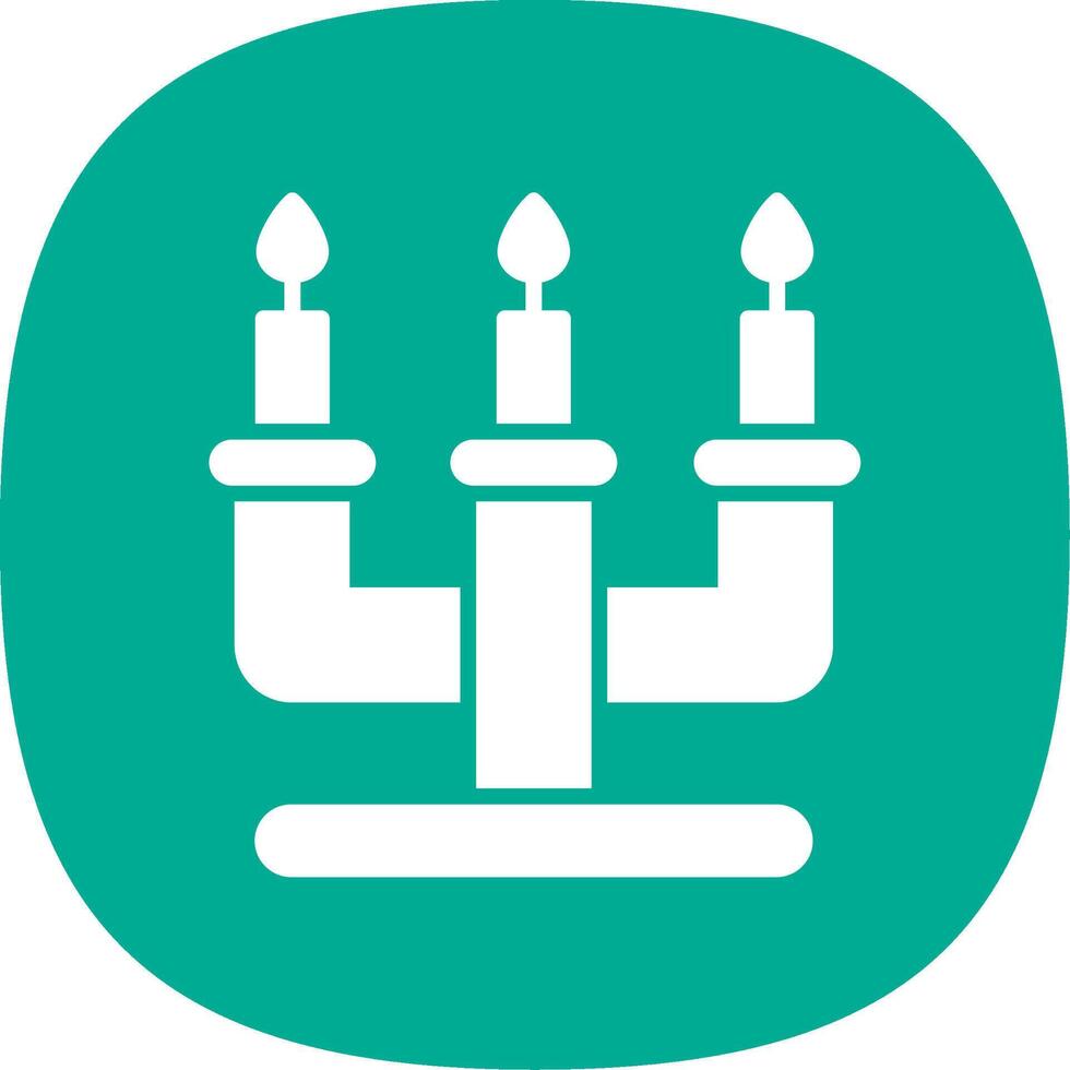 Candelabra Glyph Curve Icon Design vector