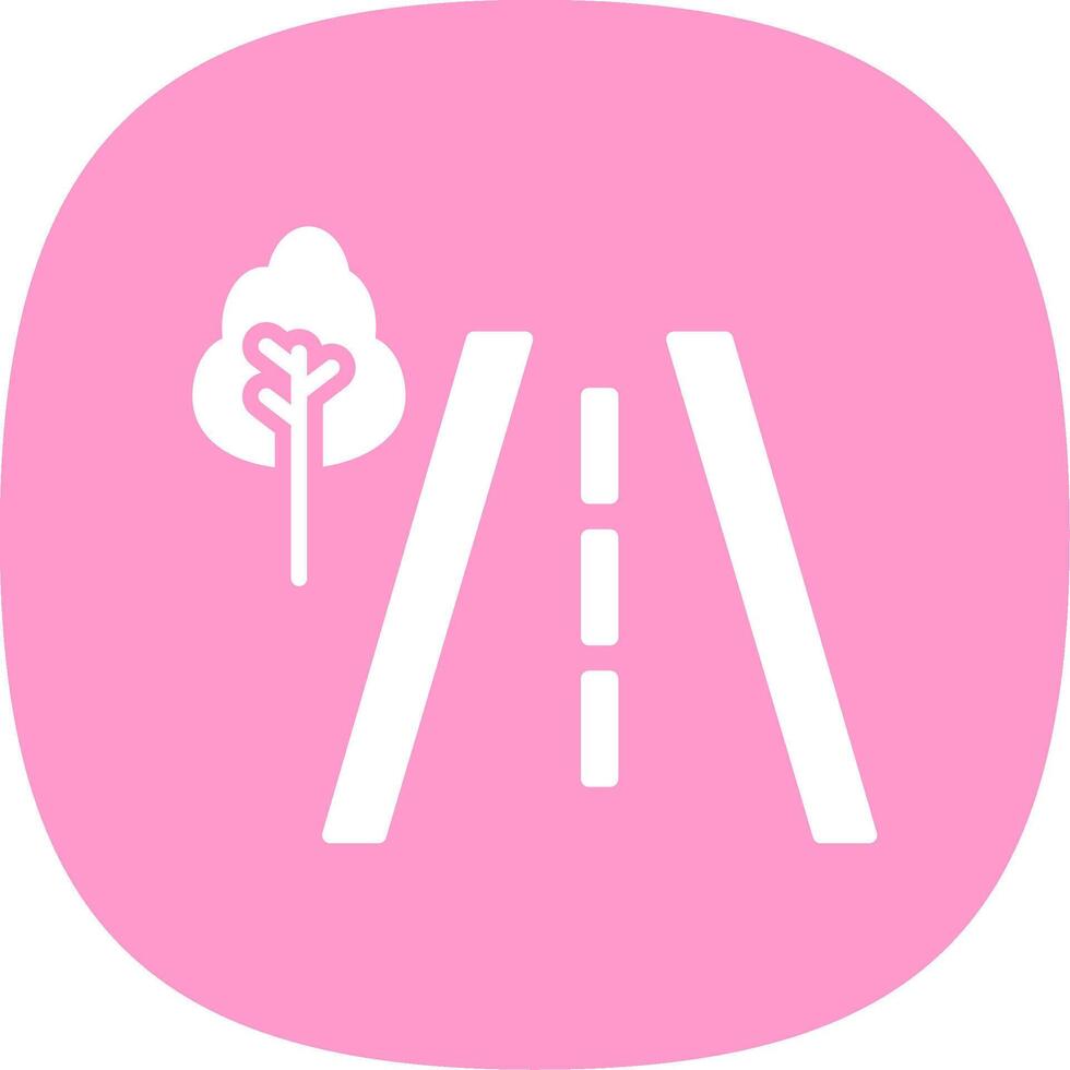 Road Glyph Curve Icon Design vector