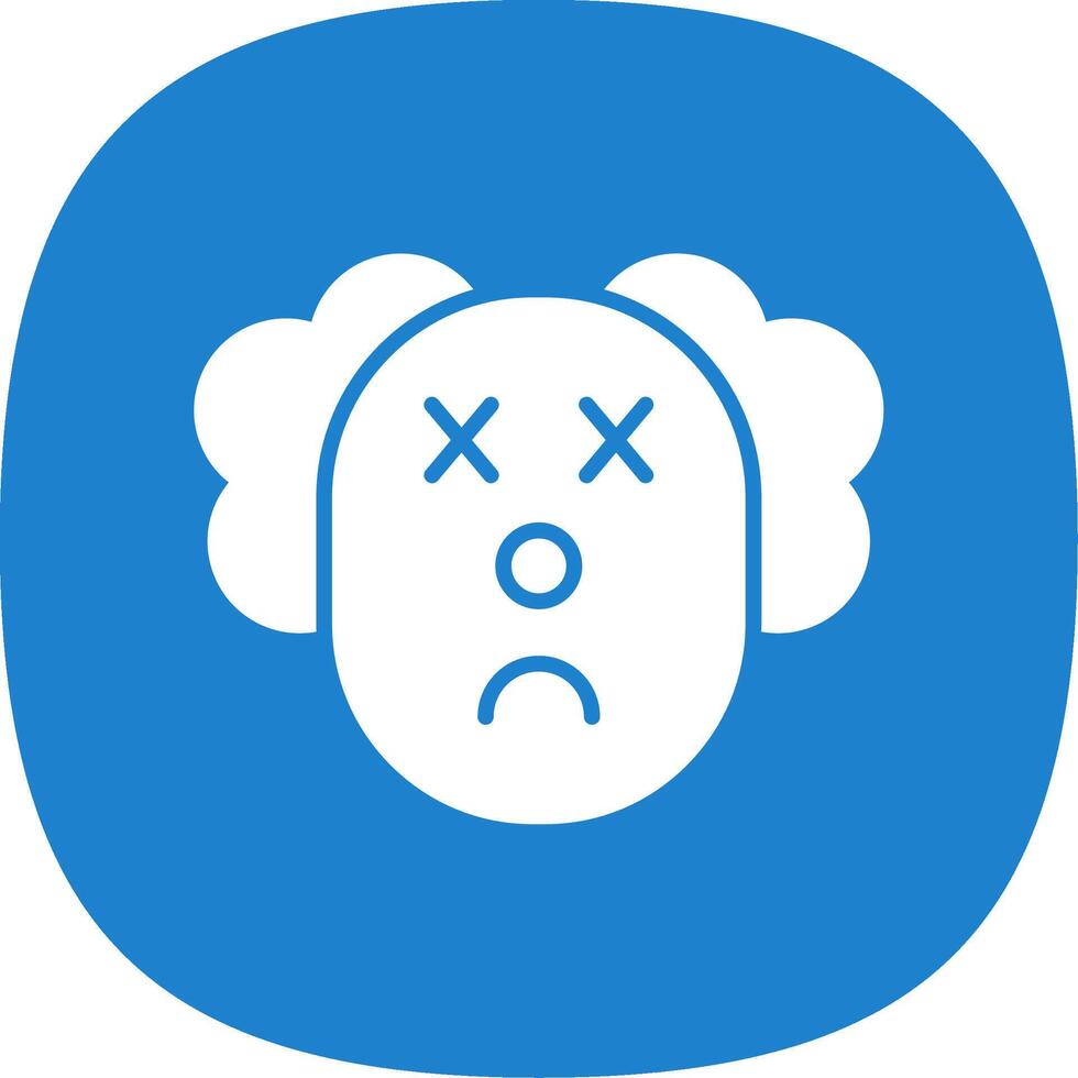 Clown Glyph Curve Icon Design vector