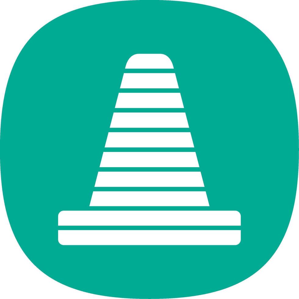 Traffic Cone Glyph Curve Icon Design vector