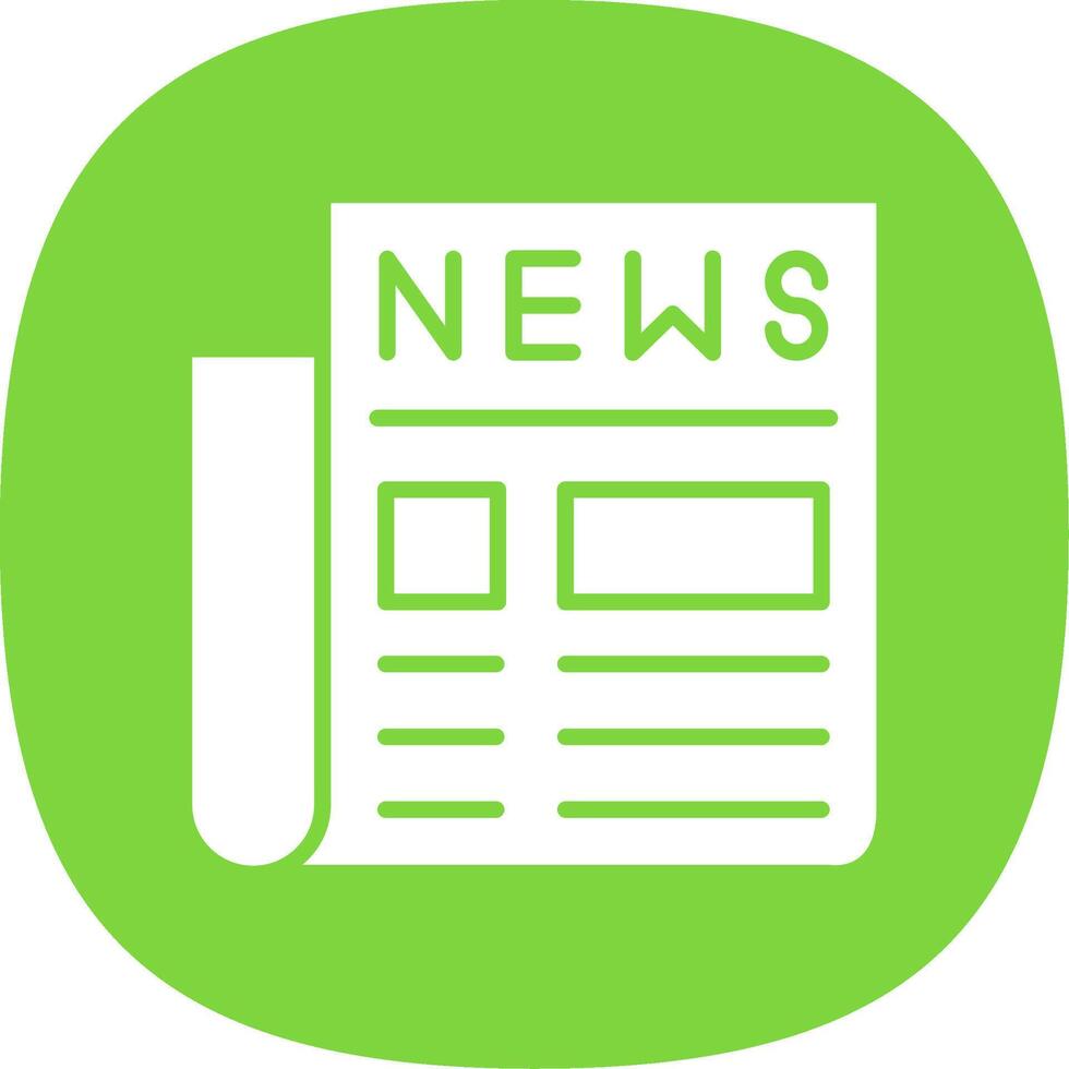 Newspaper Glyph Curve Icon Design vector