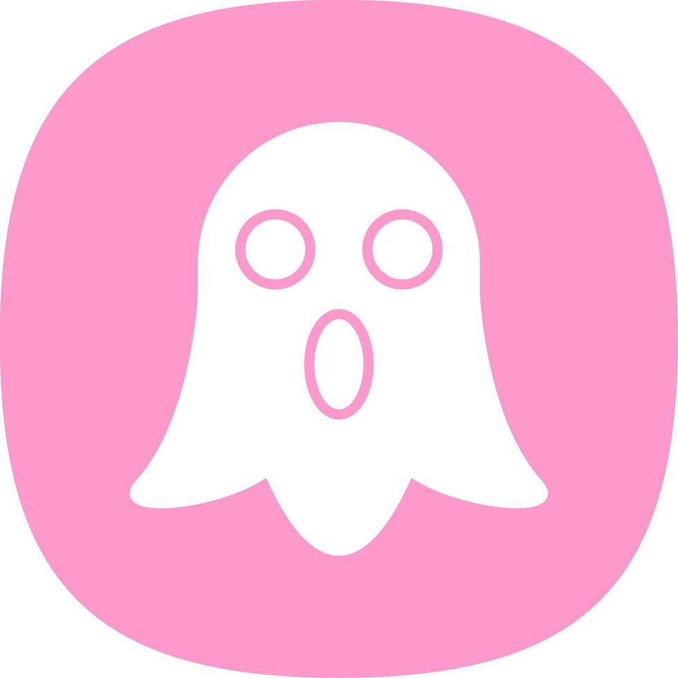Ghost Glyph Curve Icon Design vector