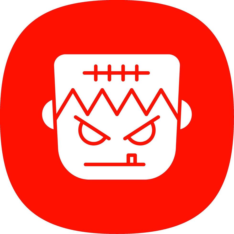 Frankenstein Glyph Curve Icon Design vector