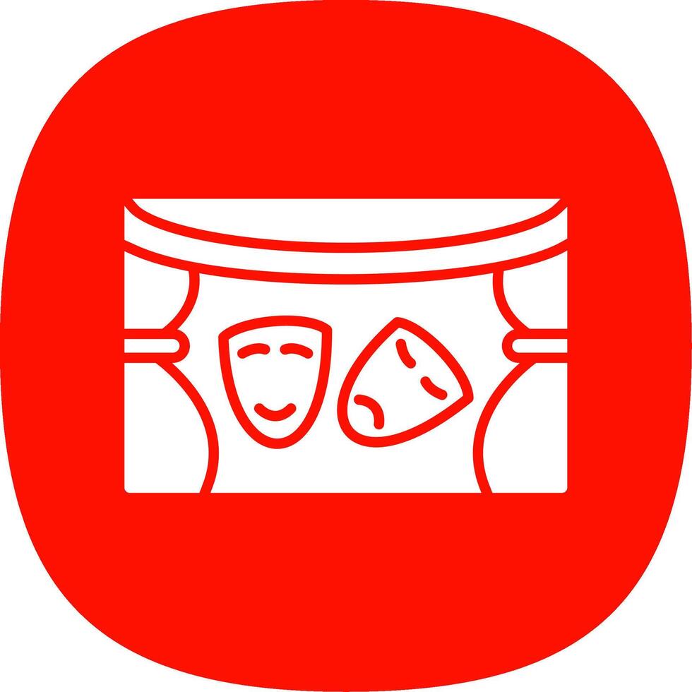 Theatre Glyph Curve Icon Design vector