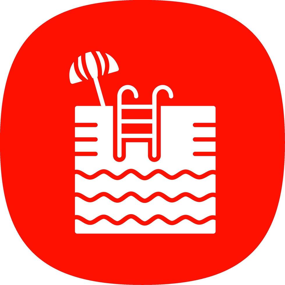 Swimming Pool Glyph Curve Icon Design vector