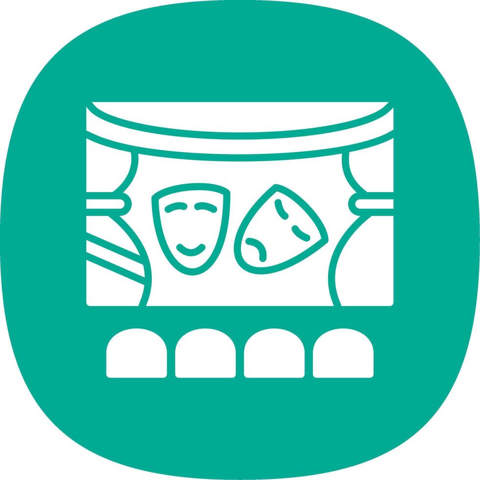 Theatre Glyph Curve Icon Design vector