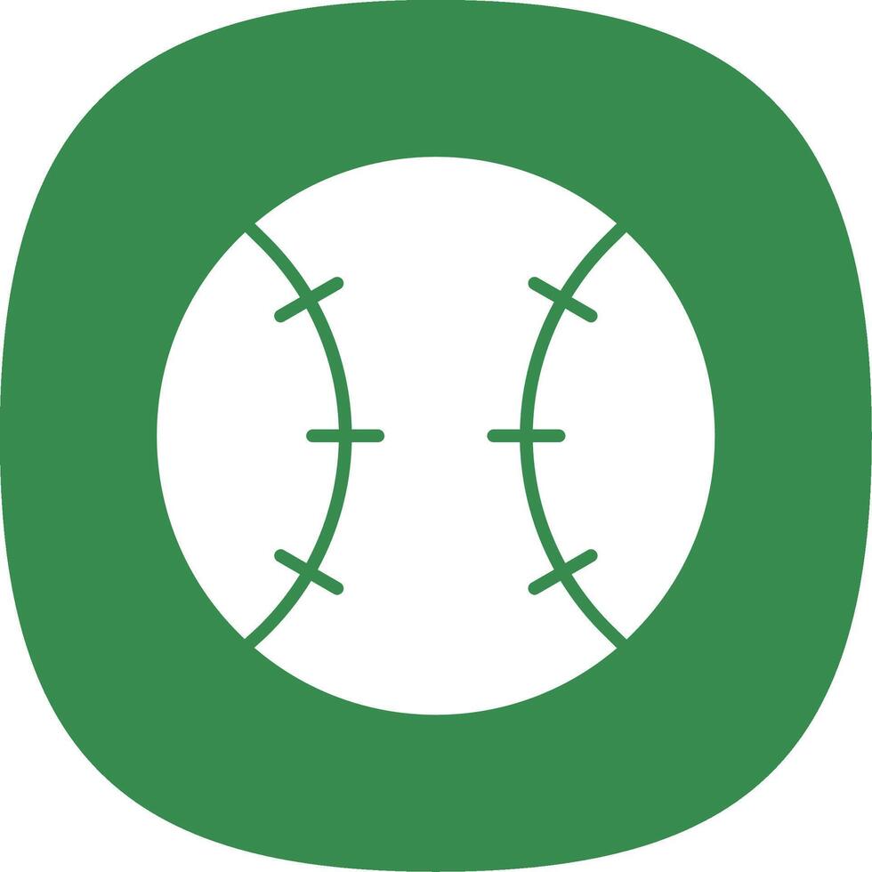 Baseball Glyph Curve Icon Design vector