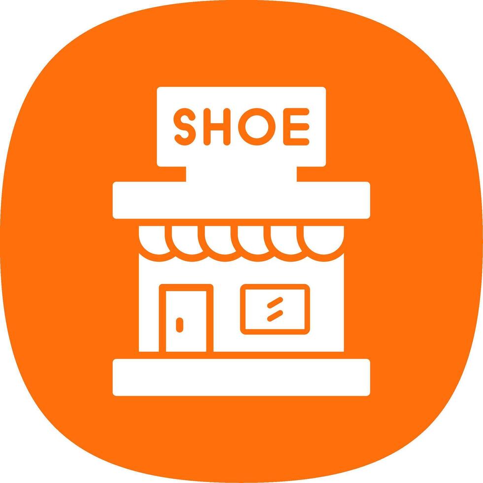 Store Glyph Curve Icon Design vector