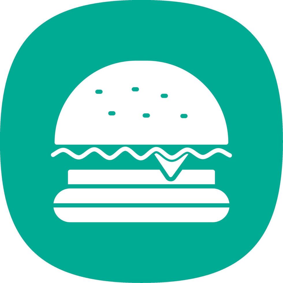 Burger Fast Food Glyph Curve Icon Design vector