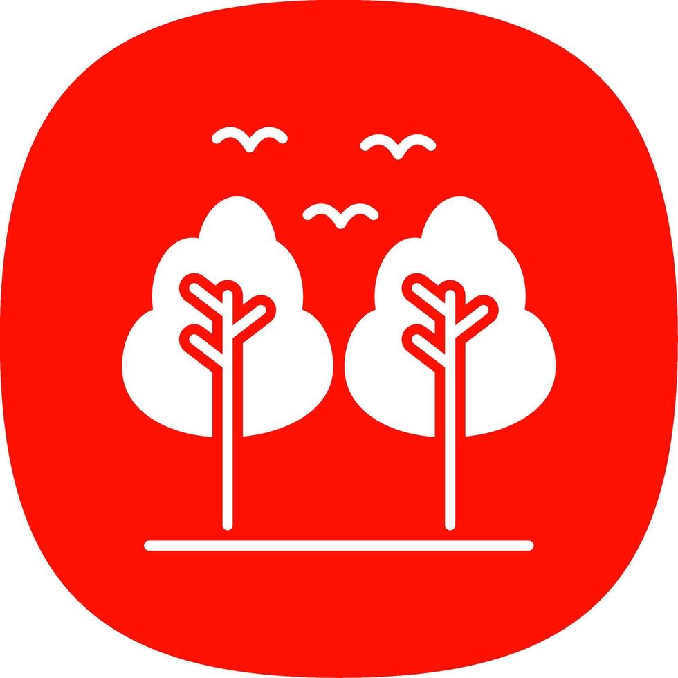 bosque glifo curva icono diseño vector