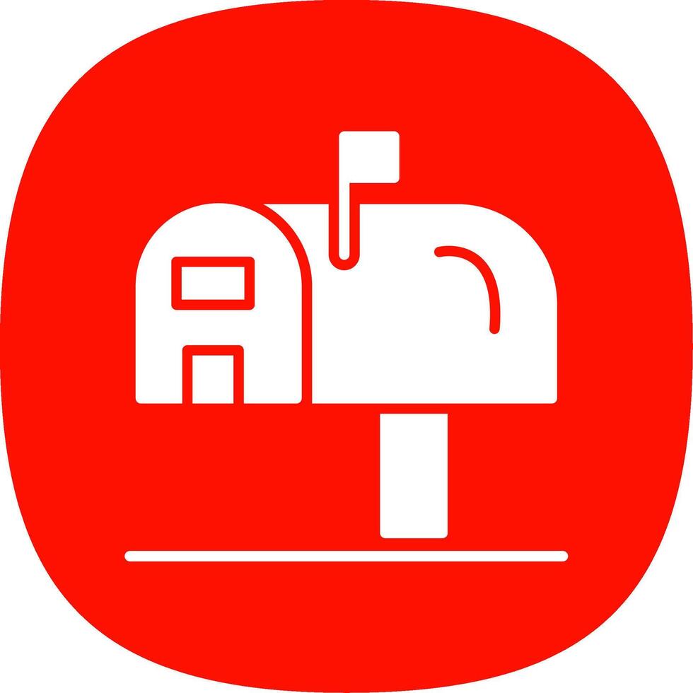 Mailbox Glyph Curve Icon Design vector