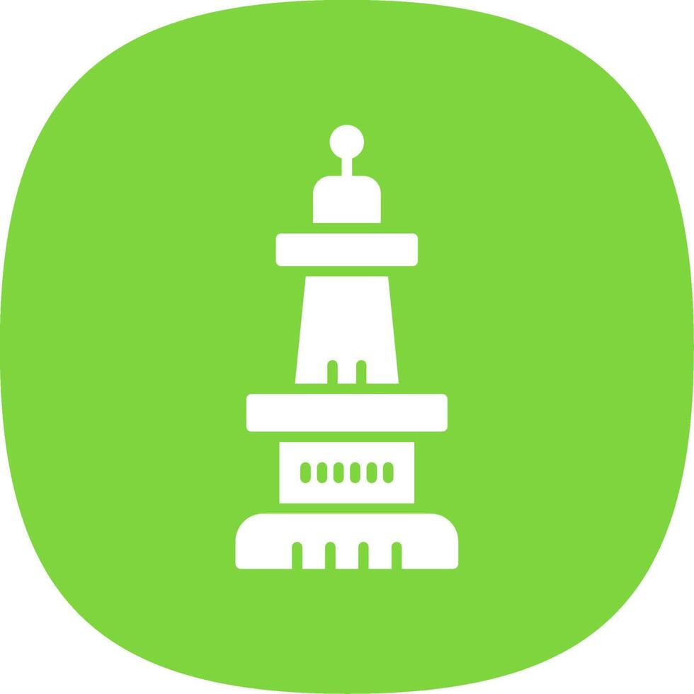 Monument Glyph Curve Icon Design vector