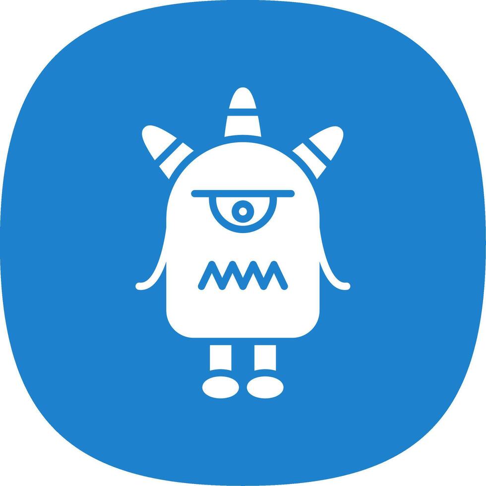 Monster Glyph Curve Icon Design vector