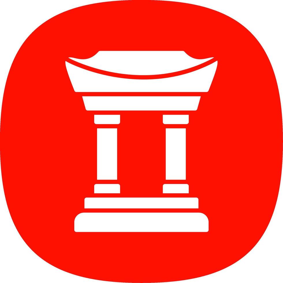 Chinatown Glyph Curve Icon Design vector
