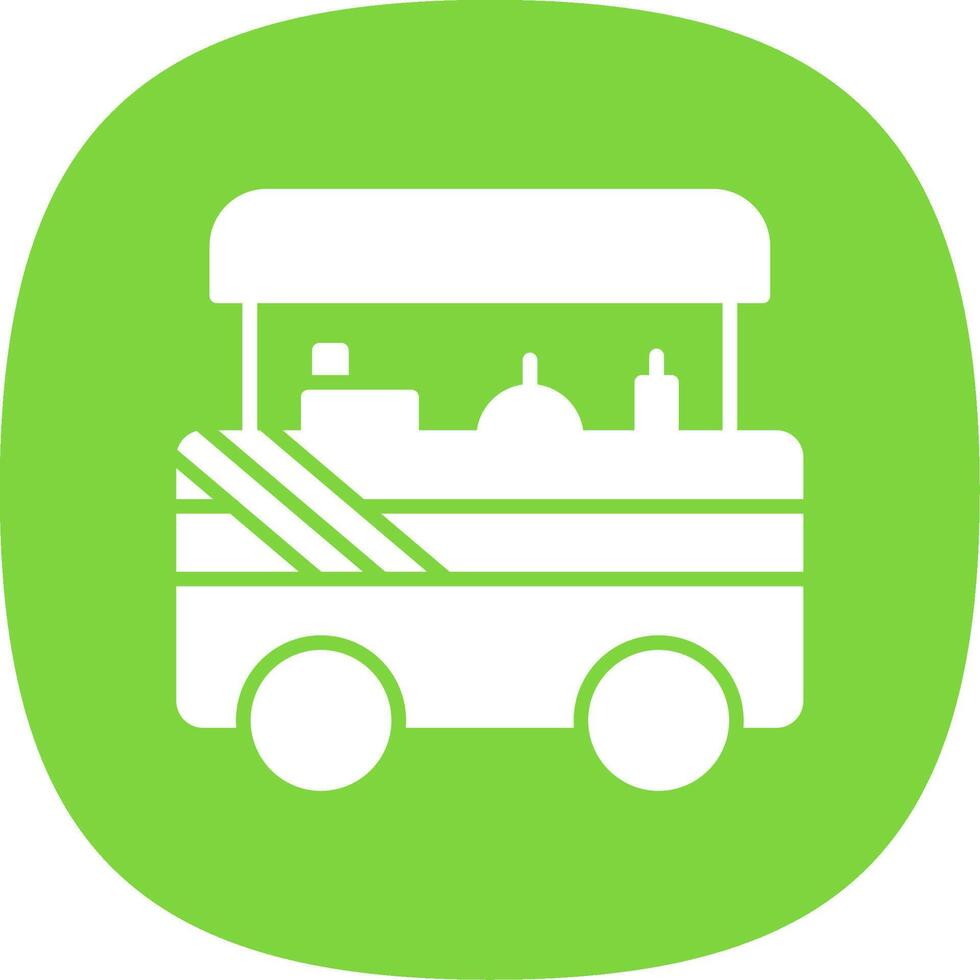 Food Cart Glyph Curve Icon Design vector