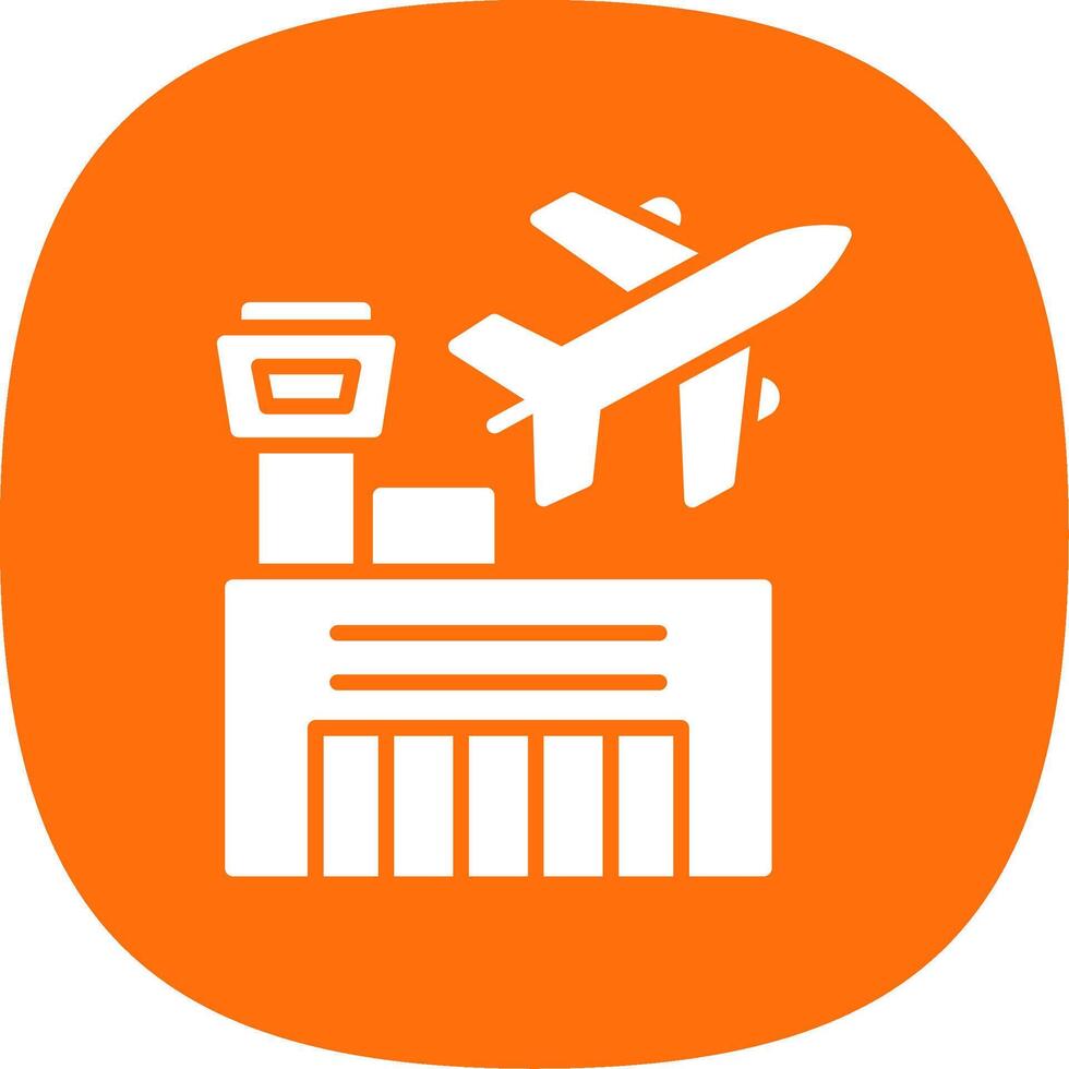 Airport Glyph Curve Icon Design vector