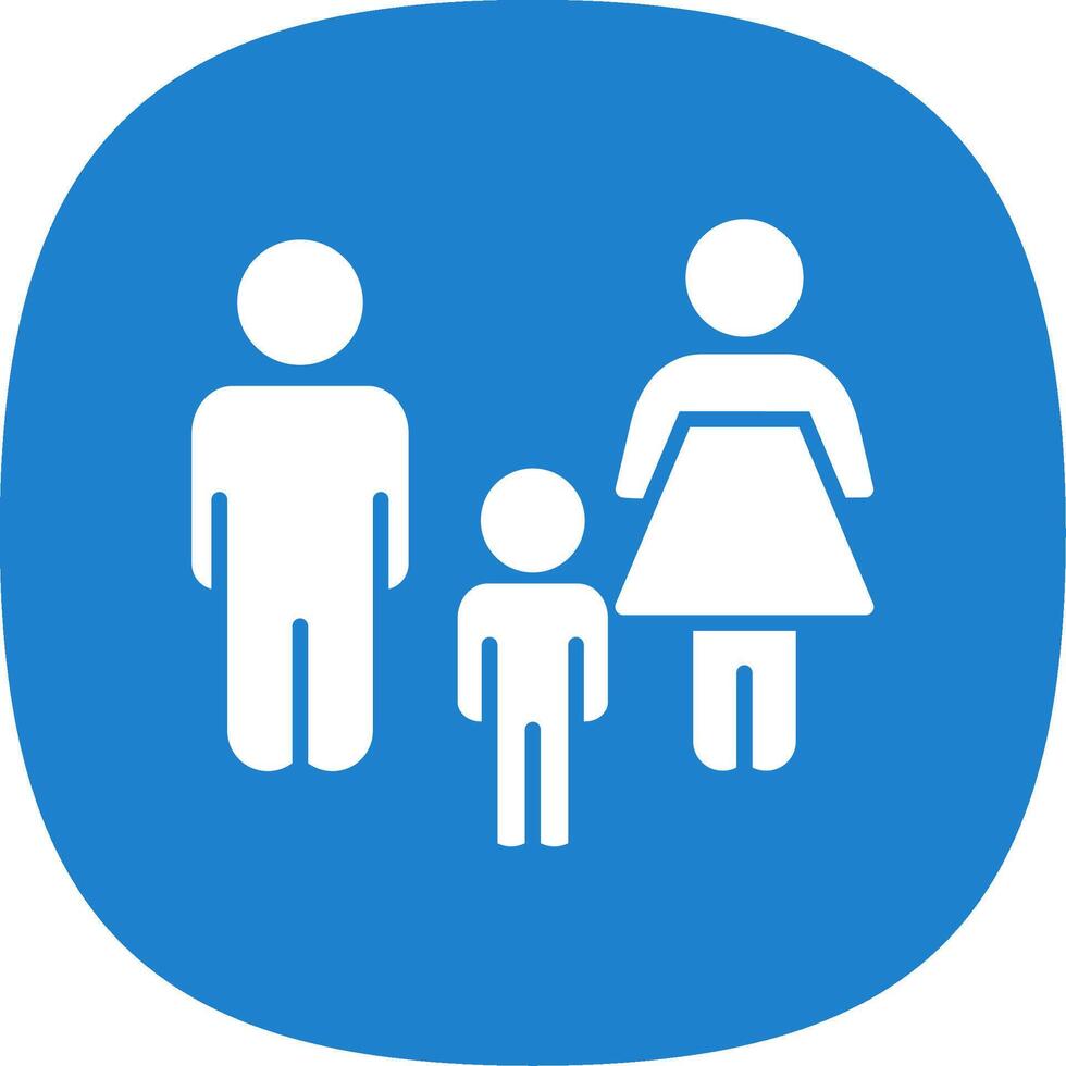 Family Glyph Curve Icon Design vector