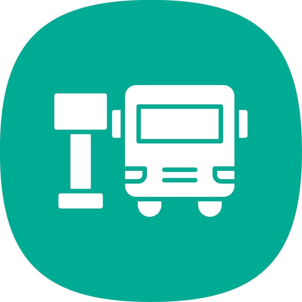 Bus Station Glyph Curve Icon Design vector
