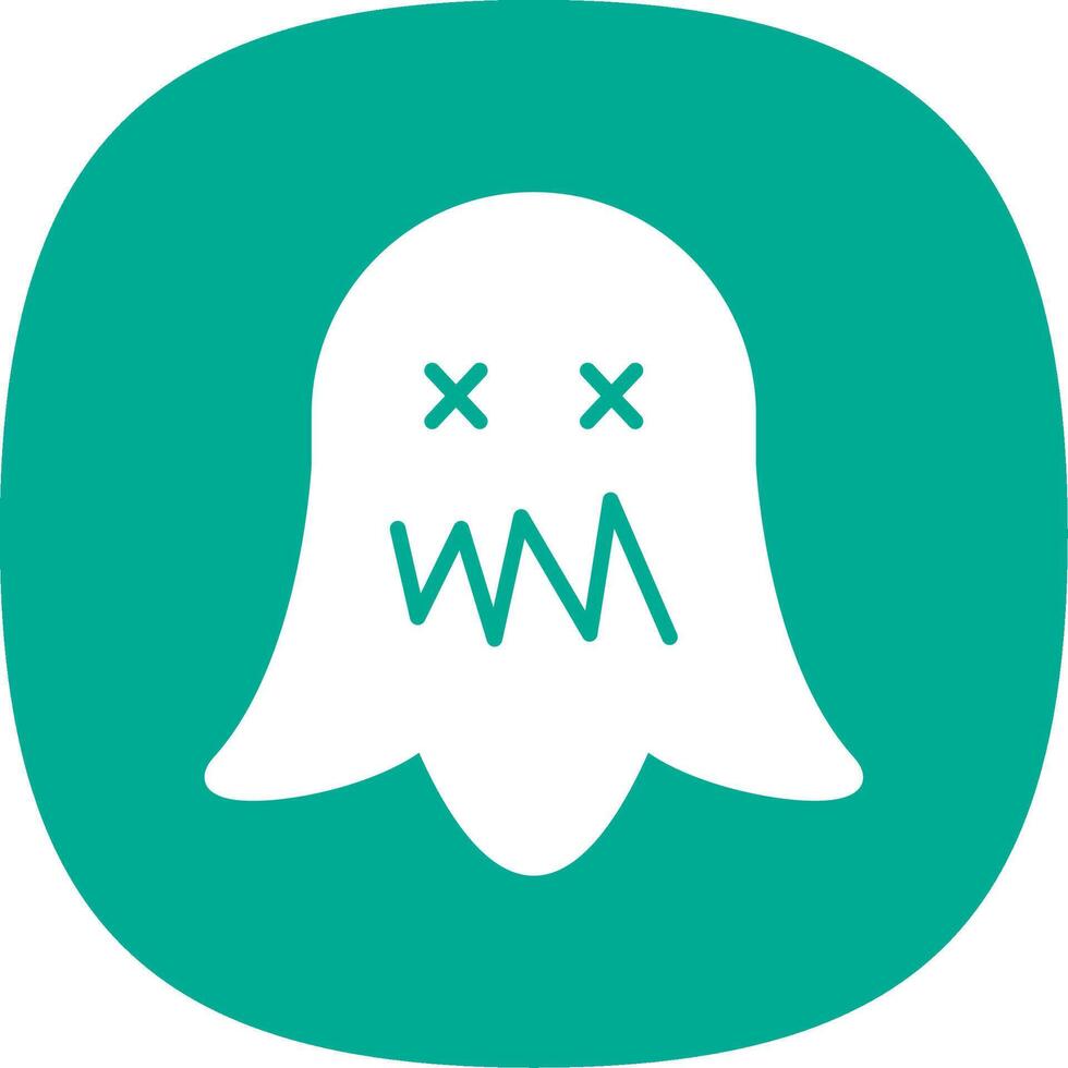 Ghost Glyph Curve Icon Design vector