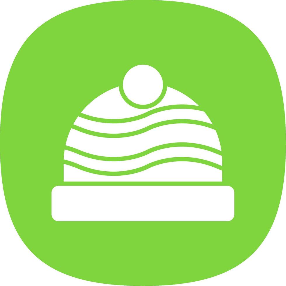 Winter Hat Glyph Curve Icon Design vector