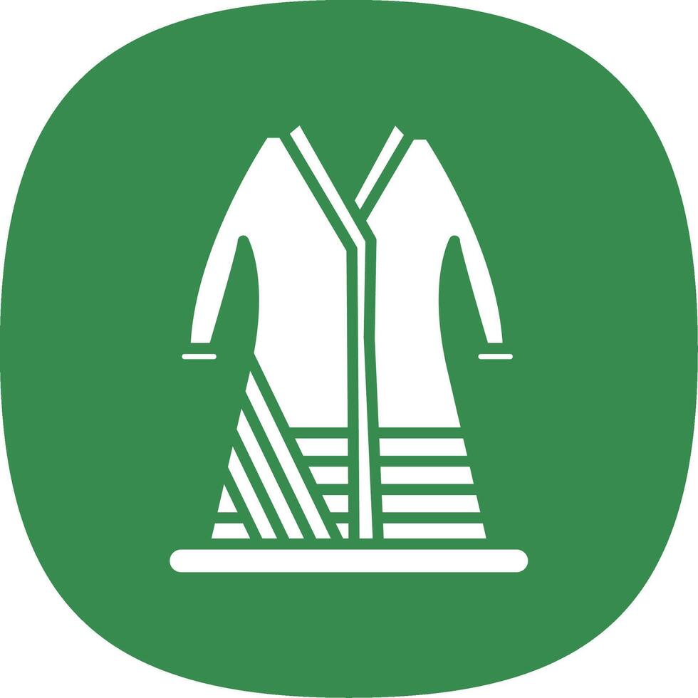 Bathrobe Glyph Curve Icon Design vector