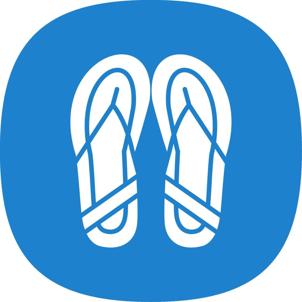 Slippers Glyph Curve Icon Design vector