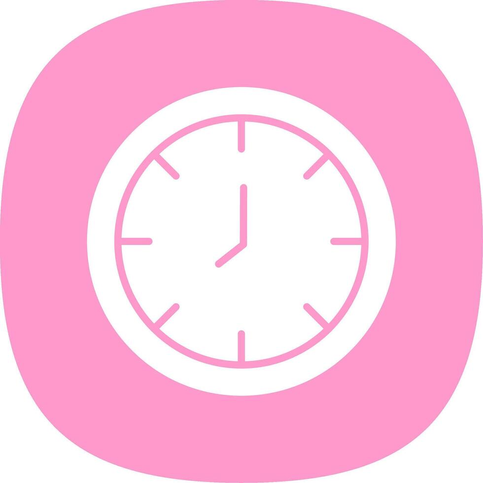 Clock Glyph Curve Icon Design vector