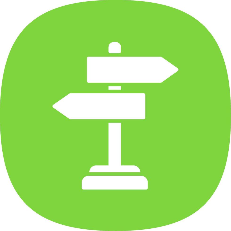 Road Sign Glyph Curve Icon Design vector