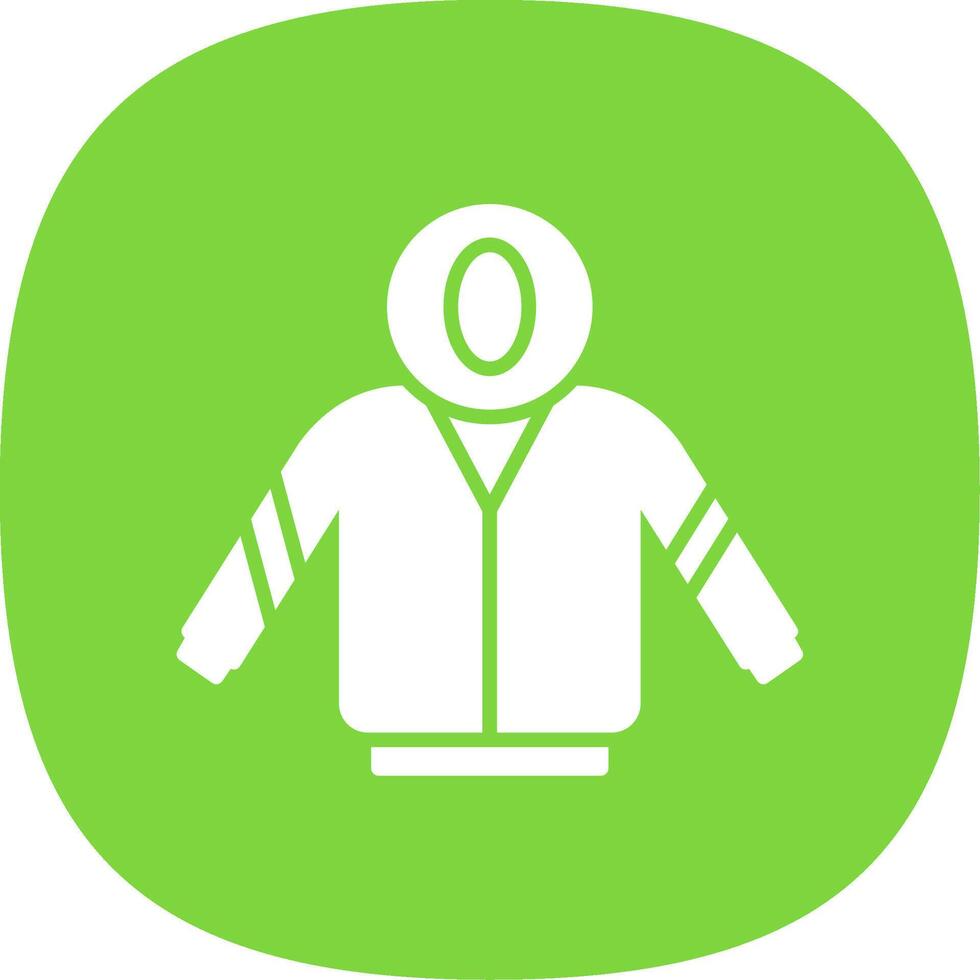 Hoodie Glyph Curve Icon Design vector
