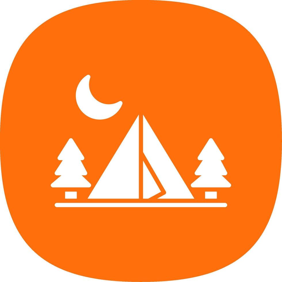 Camping Zone Glyph Curve Icon Design vector
