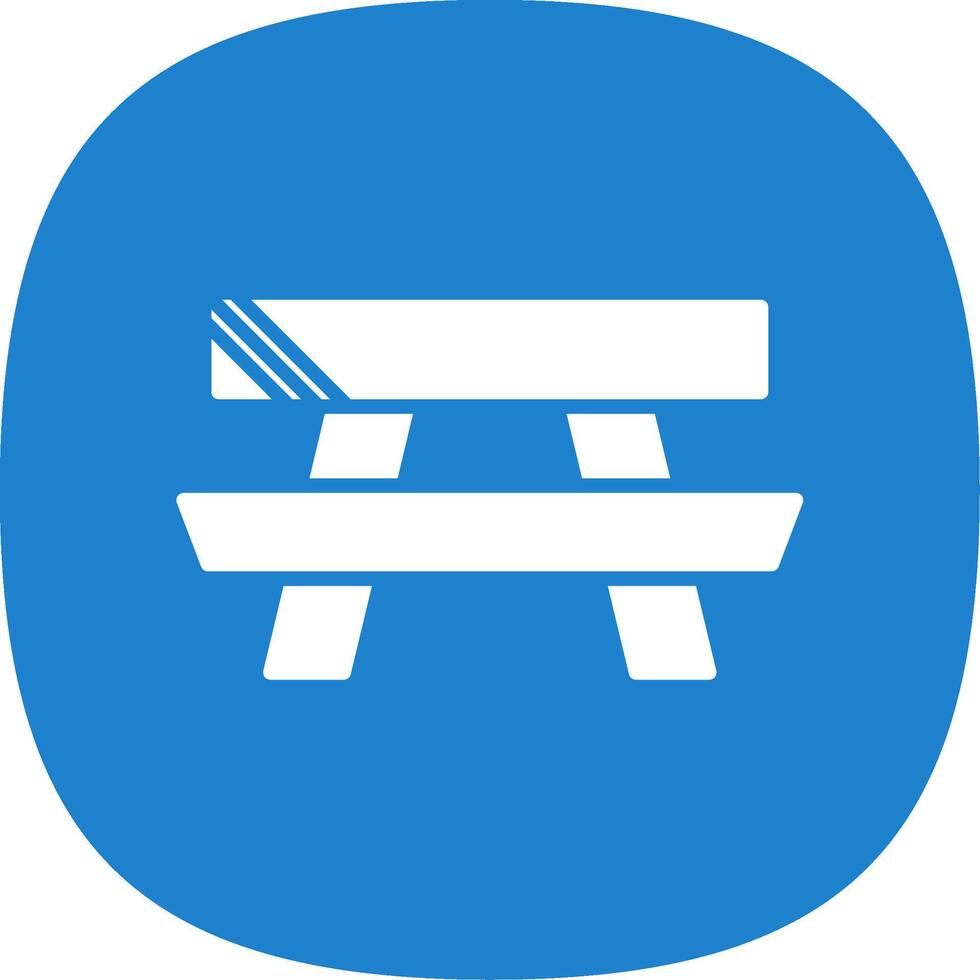 Picnic Table Glyph Curve Icon Design vector