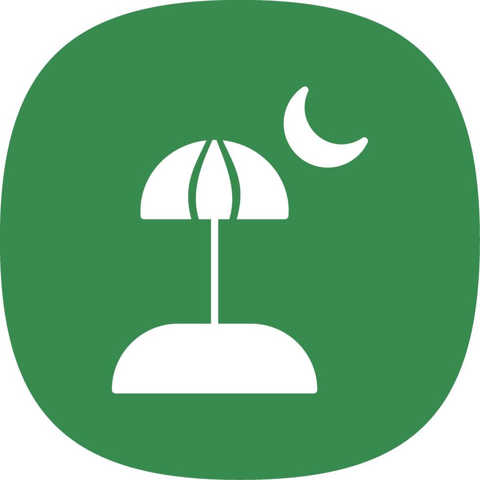 Beach Glyph Curve Icon Design vector