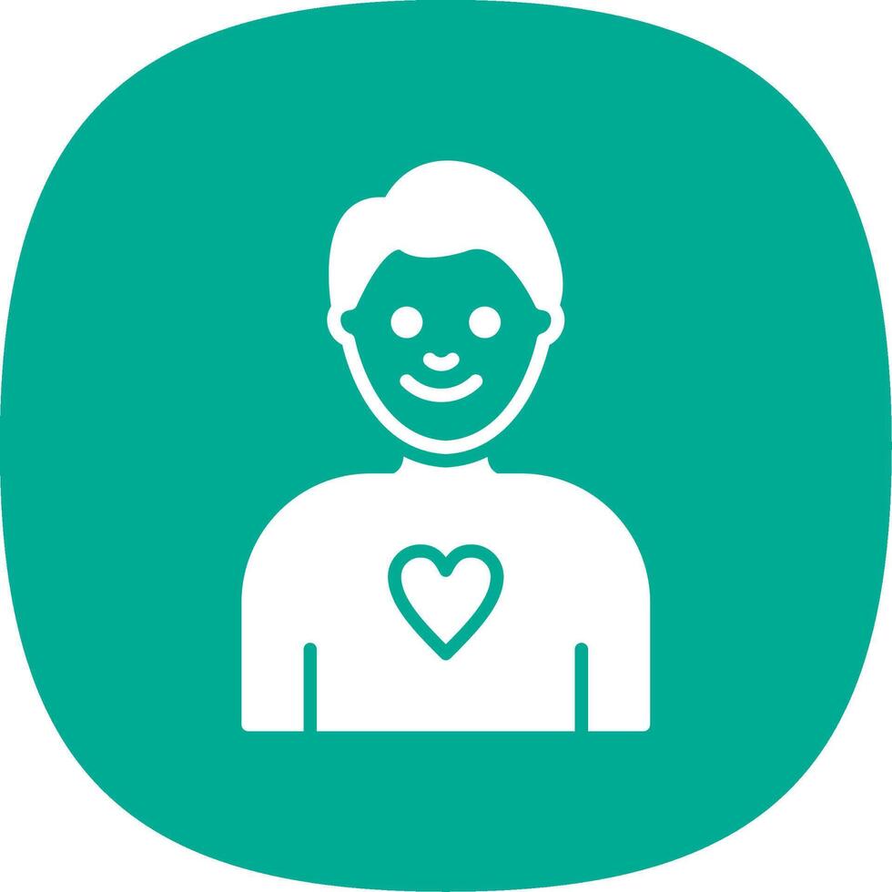 Boy Glyph Curve Icon Design vector