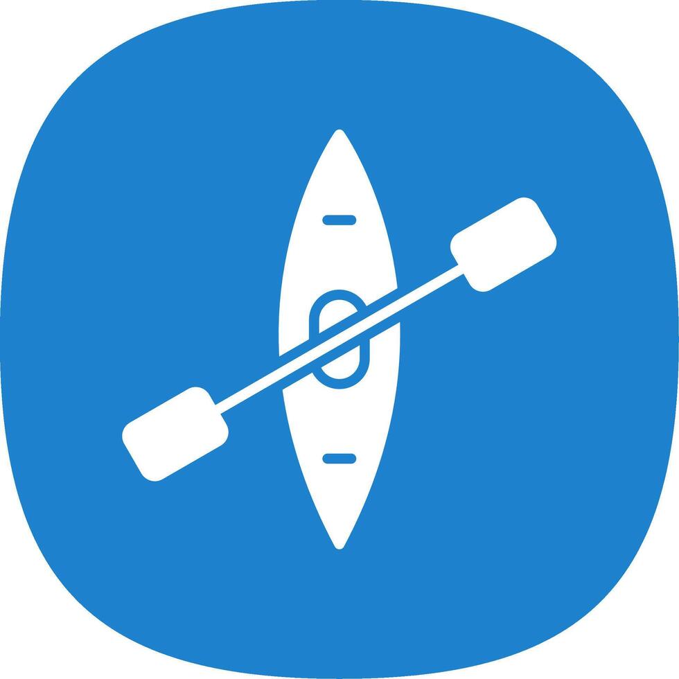 Canoe Glyph Curve Icon Design vector