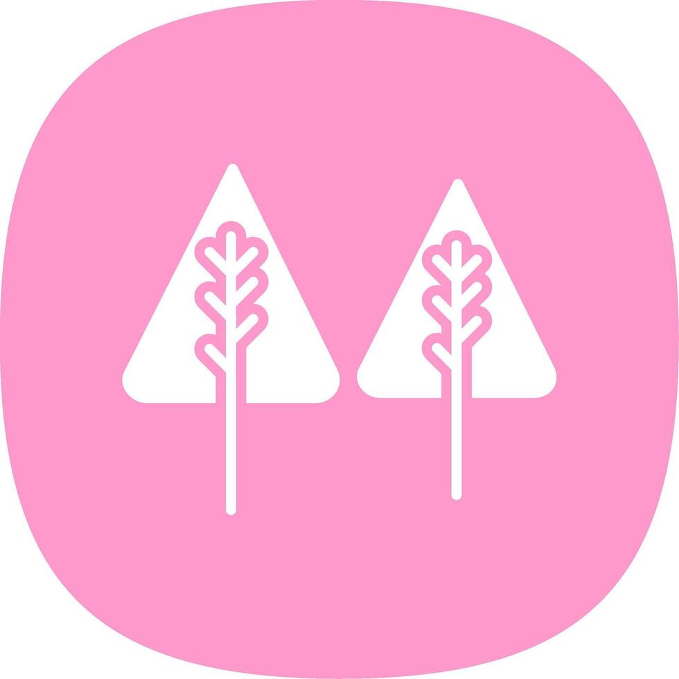 Pine Glyph Curve Icon Design vector