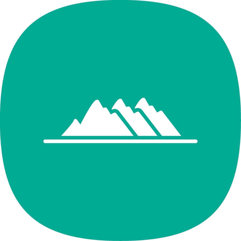 Mountain Glyph Curve Icon Design vector