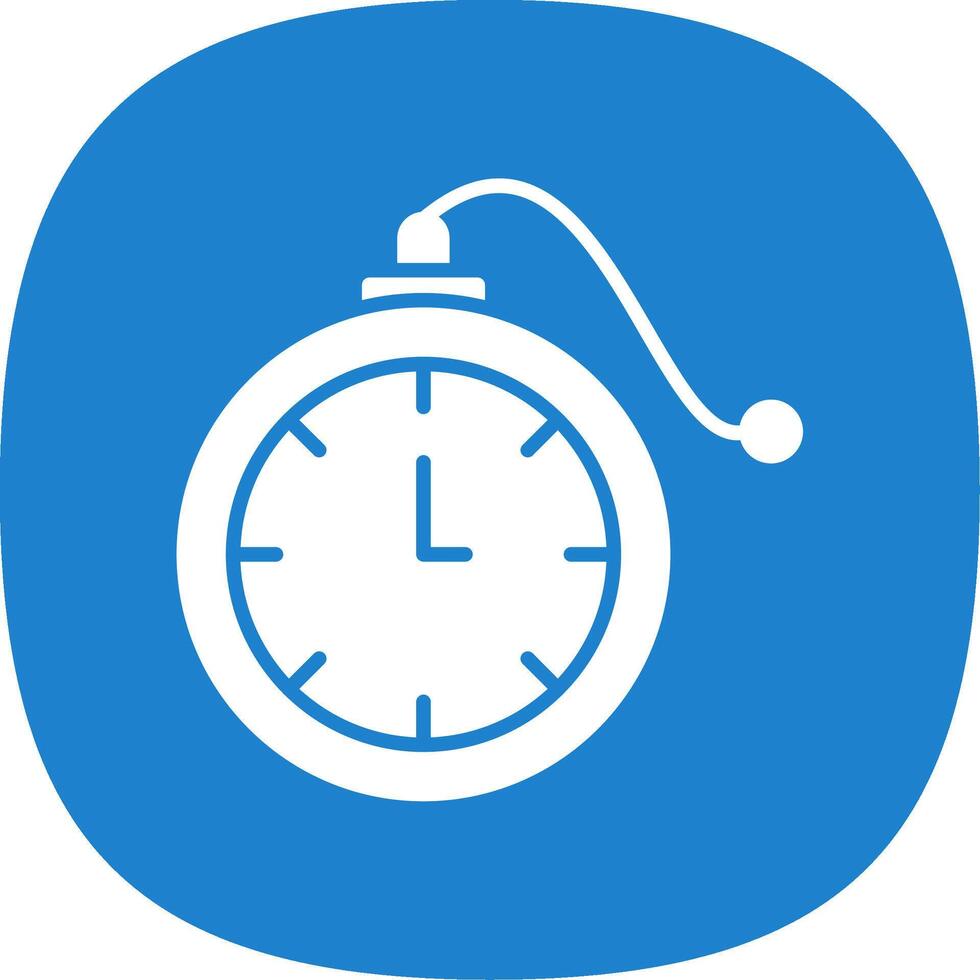 Pocket Watch Glyph Curve Icon Design vector