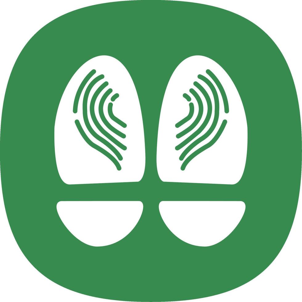 Footprint Glyph Curve Icon Design vector