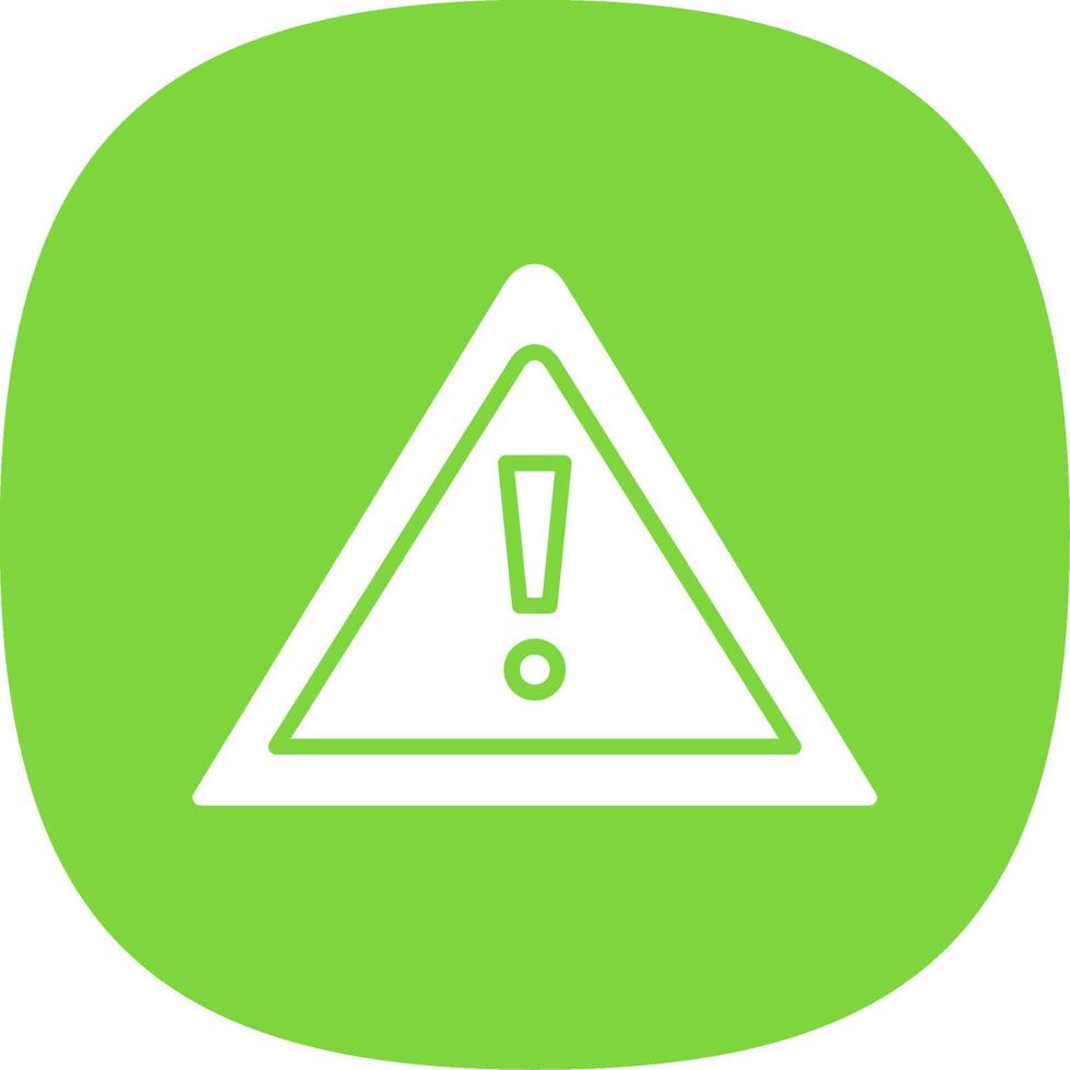 Warning Sign Glyph Curve Icon Design vector