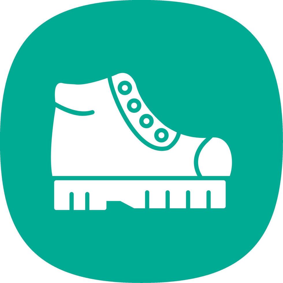 Boot Glyph Curve Icon Design vector