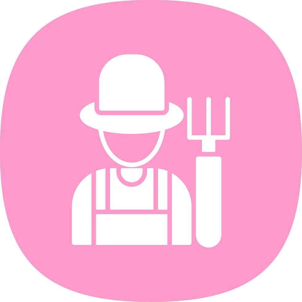 Farmer Glyph Curve Icon Design vector
